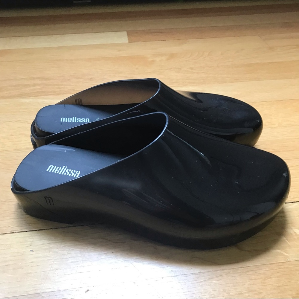 Melissa x Away To Mars Black Rubber Slide Clogs